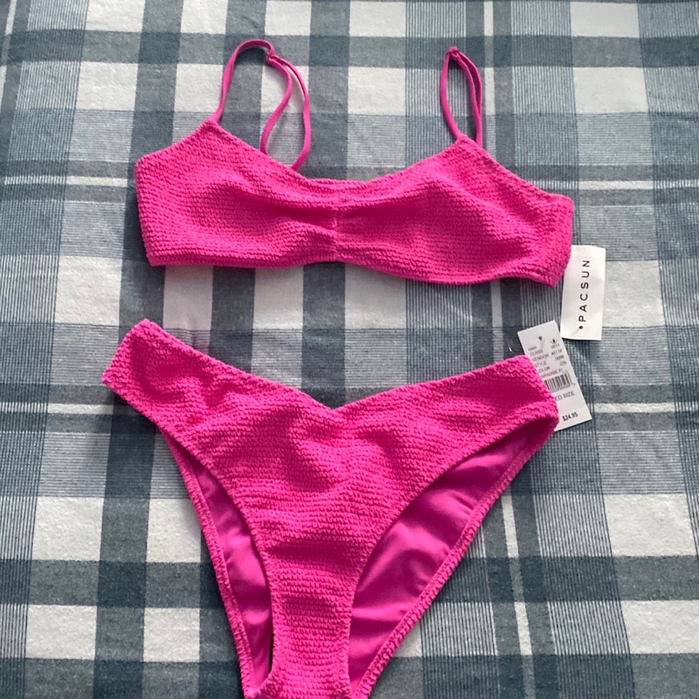 Brand new pac sun hot pink bikini , size medium set